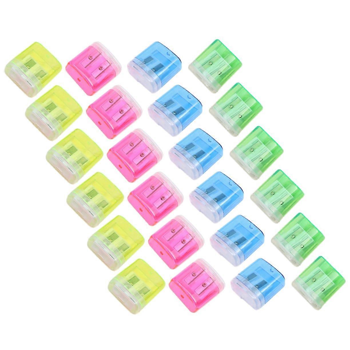 48 Small Plastic Pencil Sharpeners, Portable Colored Hand Sharpeners for Kids, Office Use, and Classroom Supplies