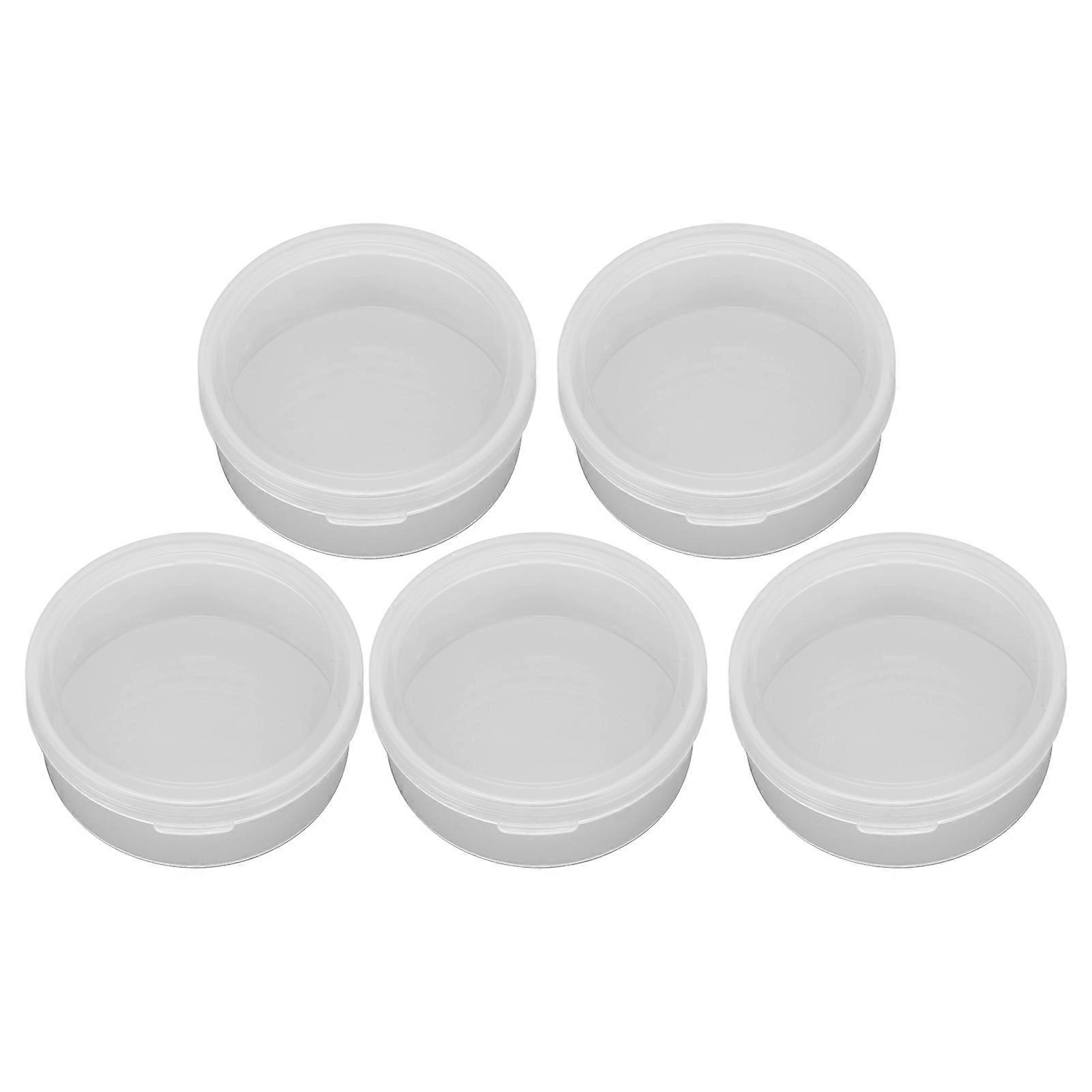 5PCS Sponge Transparent Storage Box Multipurpose Portable Round Clear Small Plastic Containers for Small Items Crafts