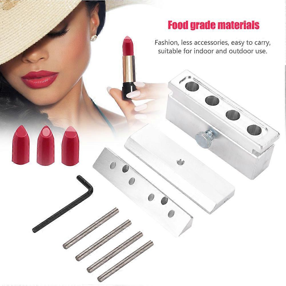 4 Cavities DIY Lipstick Mold Aluminum Alloy Lip Balm Maker Tool (Three Use)