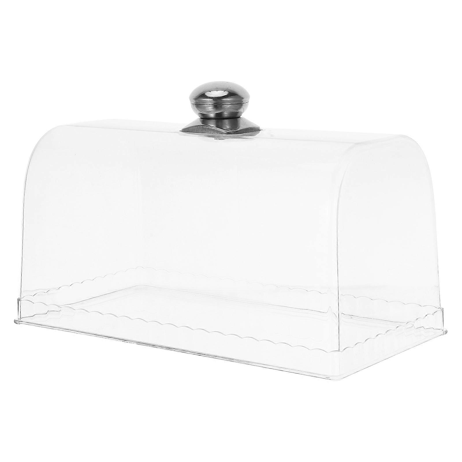 Cake Dome Lid Clear Dessert Dome Rectangular Shape Material Protect Food Display Cakes Pastries Keep Proof 1Set