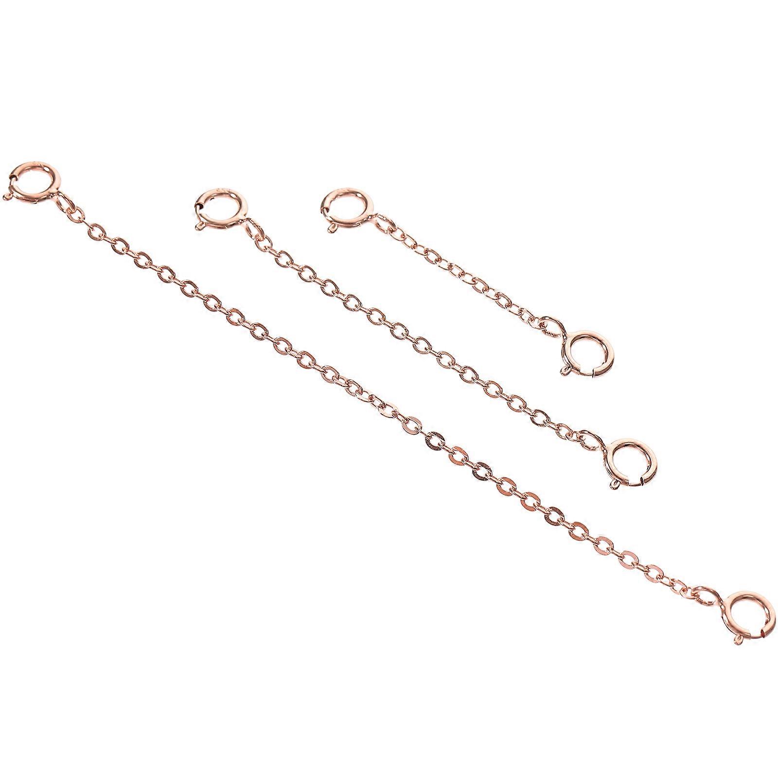 3pcs Sterling Silver Necklace Extender Chains for Jewelry Making, DIY Projects and Bracelet Accessories