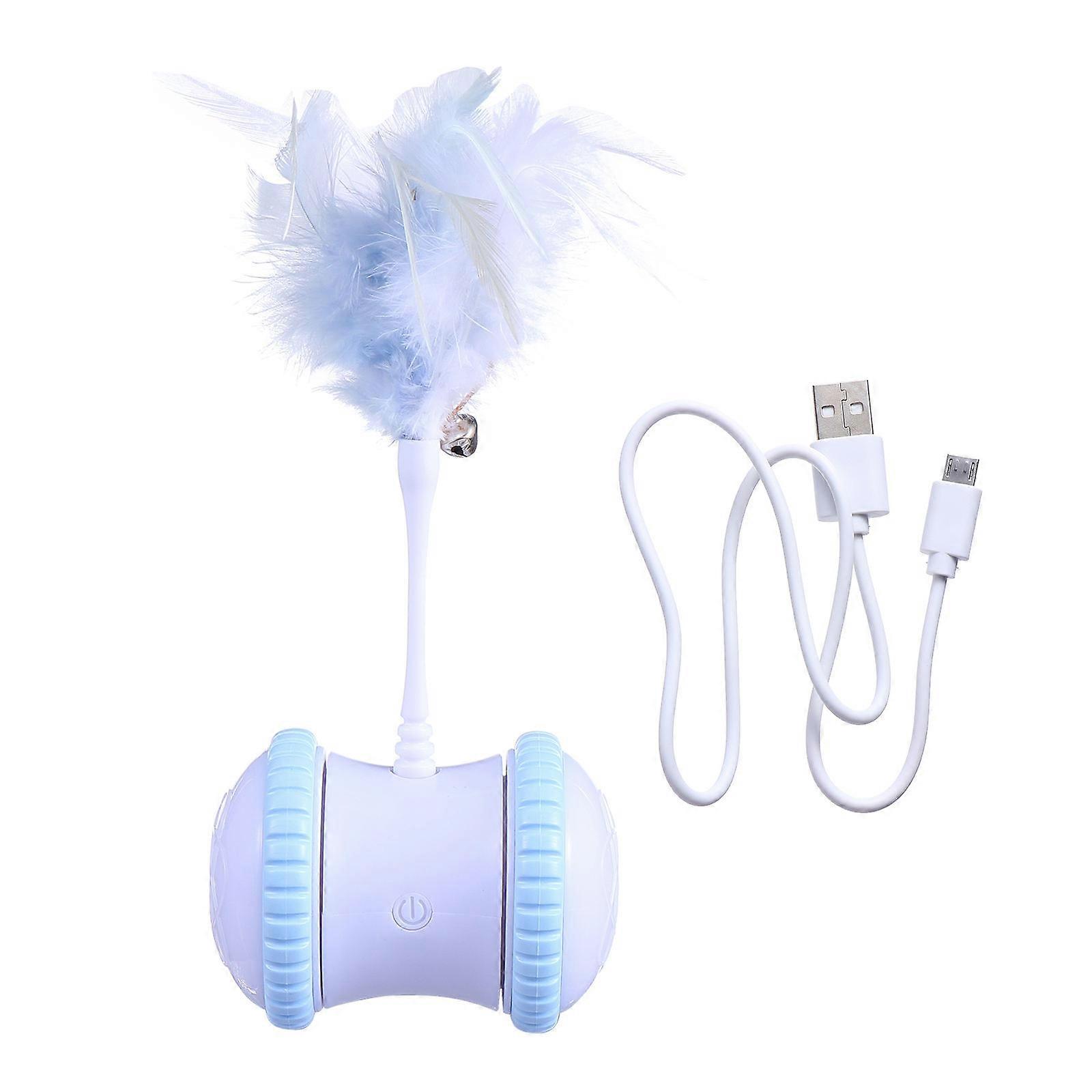 Self Moving Cat Toy Automatic Irregular Moving Interactive Play Attract Cats Blue 20x8.5x6.2cm 1Pack