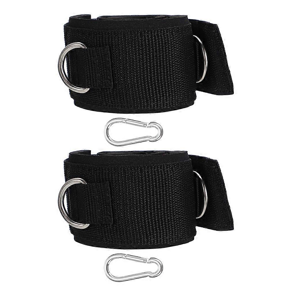 ナイロンエクササイズストラップフィットネス太ももストラッププロフェッショナルユースブラック73X6X0.5cm脚筋エクササイズ2個