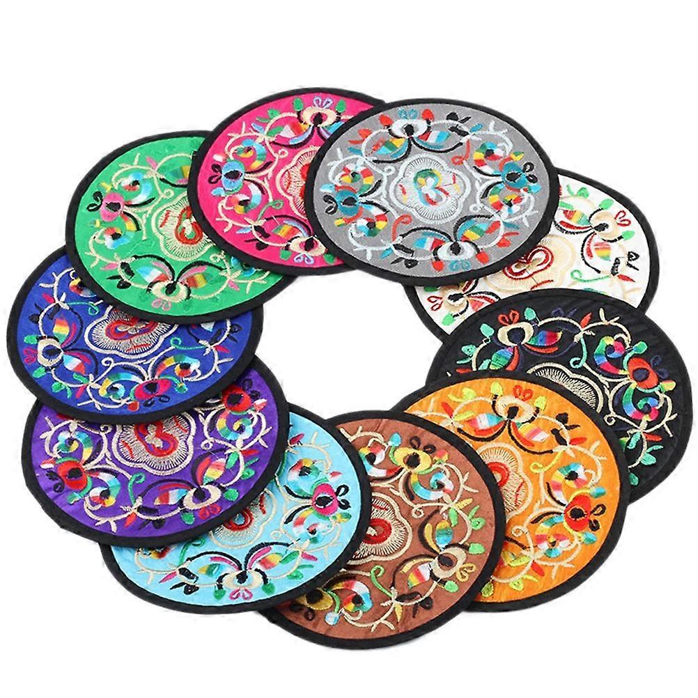 Coffee Cup Table Coasters Square Insulation Pad Assorted Color Heat Insulation 10Pcs