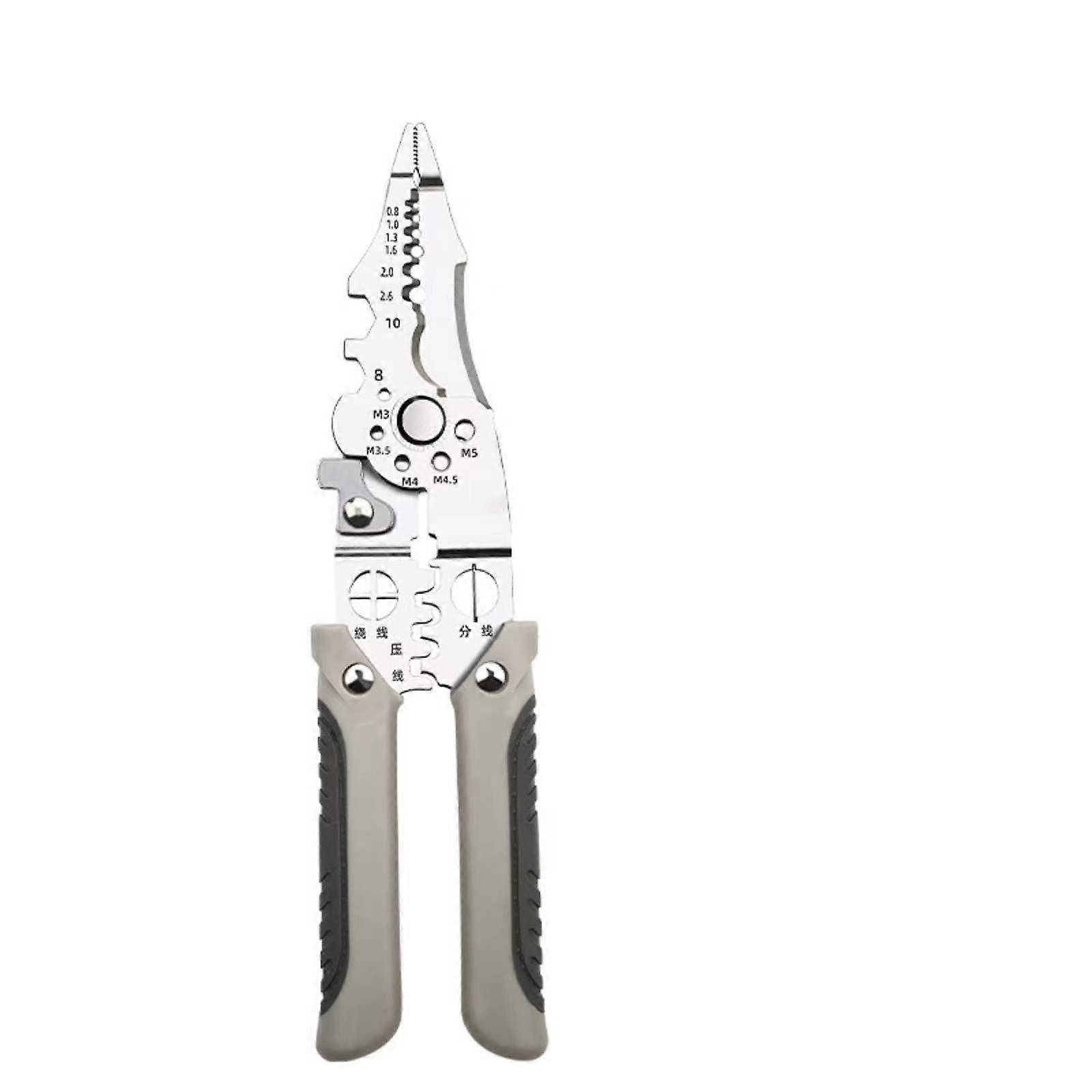 Upgrade of the multifunctional wire stripper, robust multipurpose wire stripper, upgrade of the professional stripping tool (Color: 1 piece)