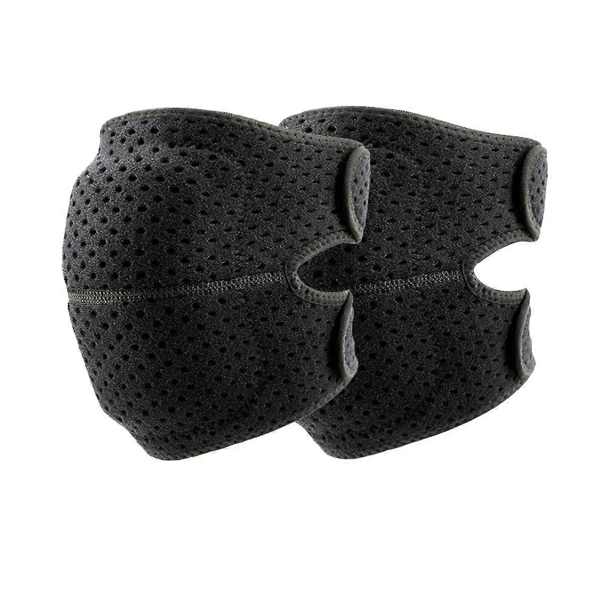 Pair of Cushioned Knee Pads for Sports & Work, Adjustable Strap Design for Secure Fit, Ideal for Volleyball, Wrestling, Dance, Snowboarding, Black