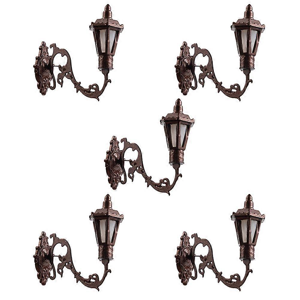 Mini House Accessory Simulation Wall Lamp Realistic Design Kids .80X1.00X2.80cm Model Building Component 5Pcs