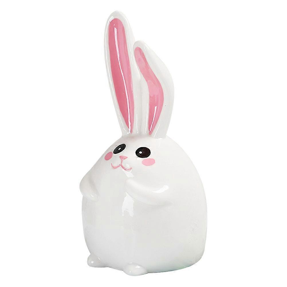 צנצנת חיסכון ארנב קרמיקה קופת חזירים דקורטיבית מקסימה לשולחן או לחדר שינה 3.5 x 4.5 אינץ'