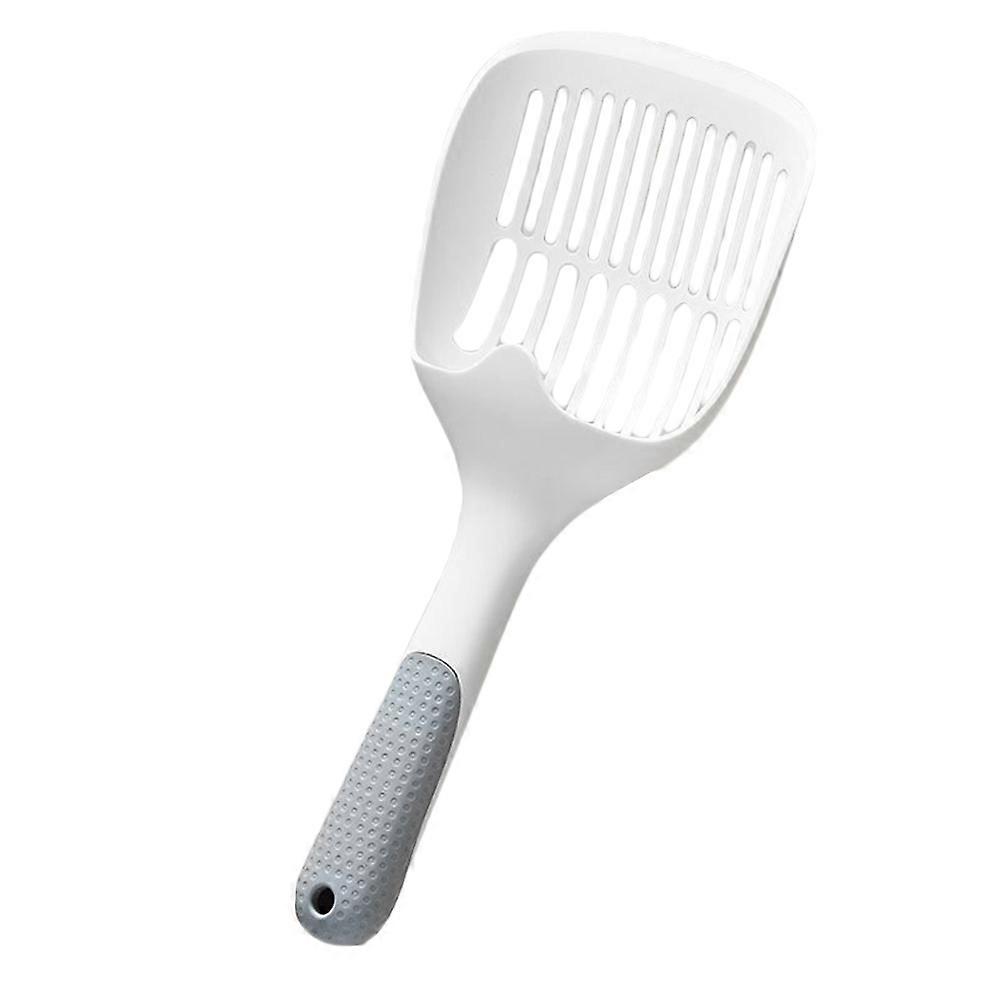 White Cat Litter with Long Handle Made of Durable PP Ideal for All Litter Types Comfortable Grip 2pcs