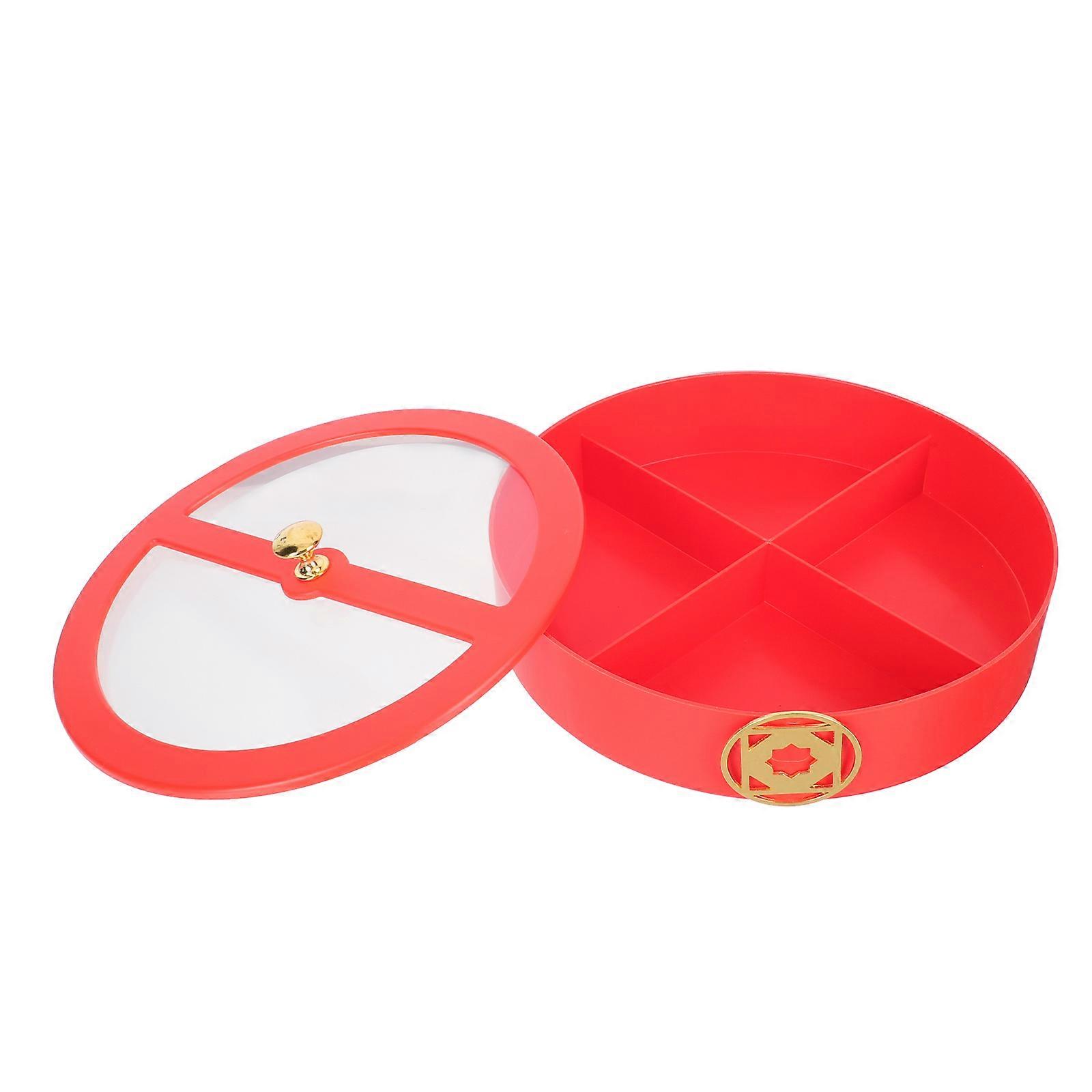Box With Compartments Candies Box New Year ABS Compartment Design 25x25cm 1Pc