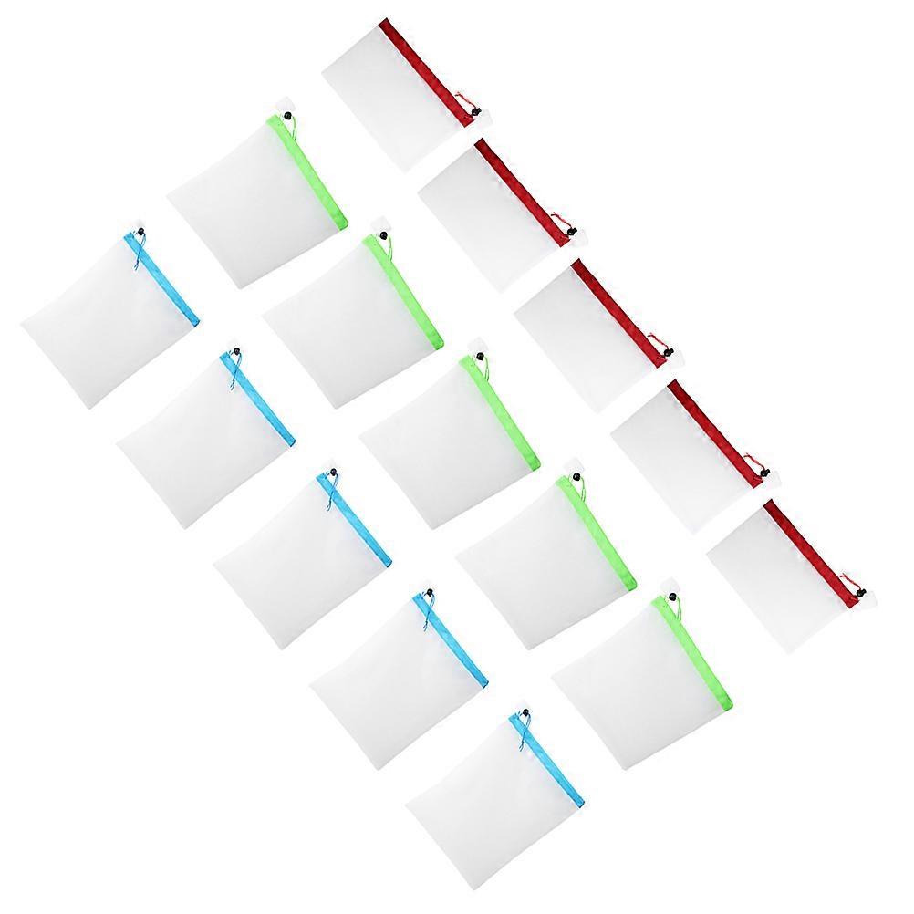 Multi-Purpose Storage Bag Drawstring Design Polyester Reusable For Household Users 15Pcs