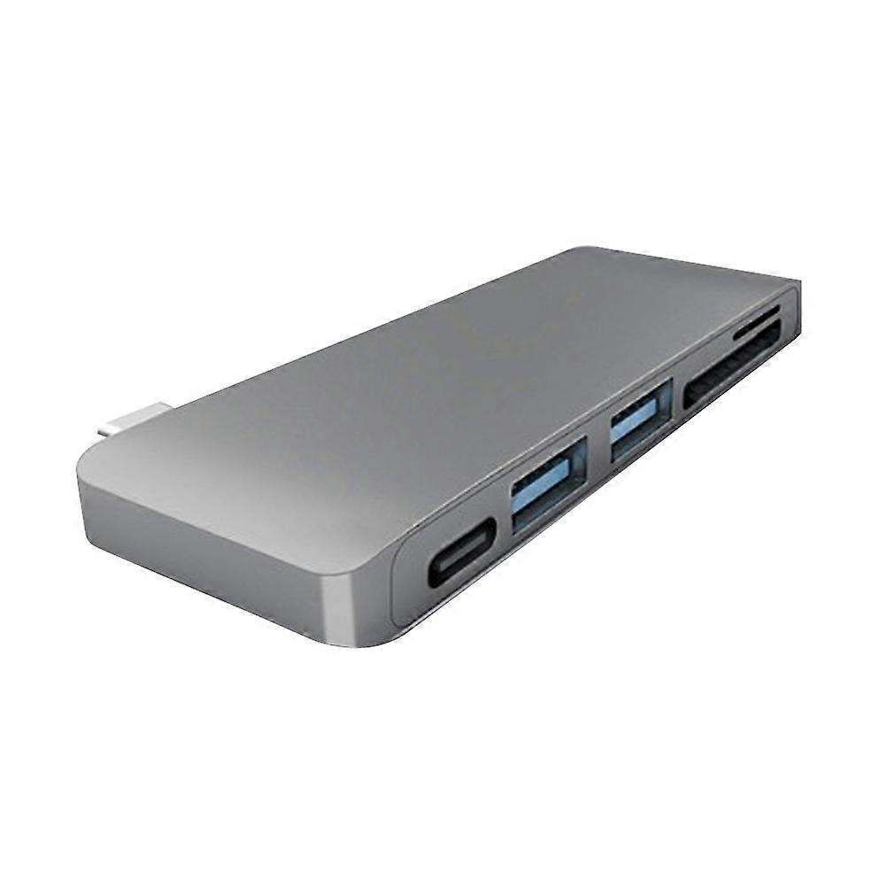 Type C USB 3.0 Combo Hub Adapter Charging Data Sync Reader for (Grey)