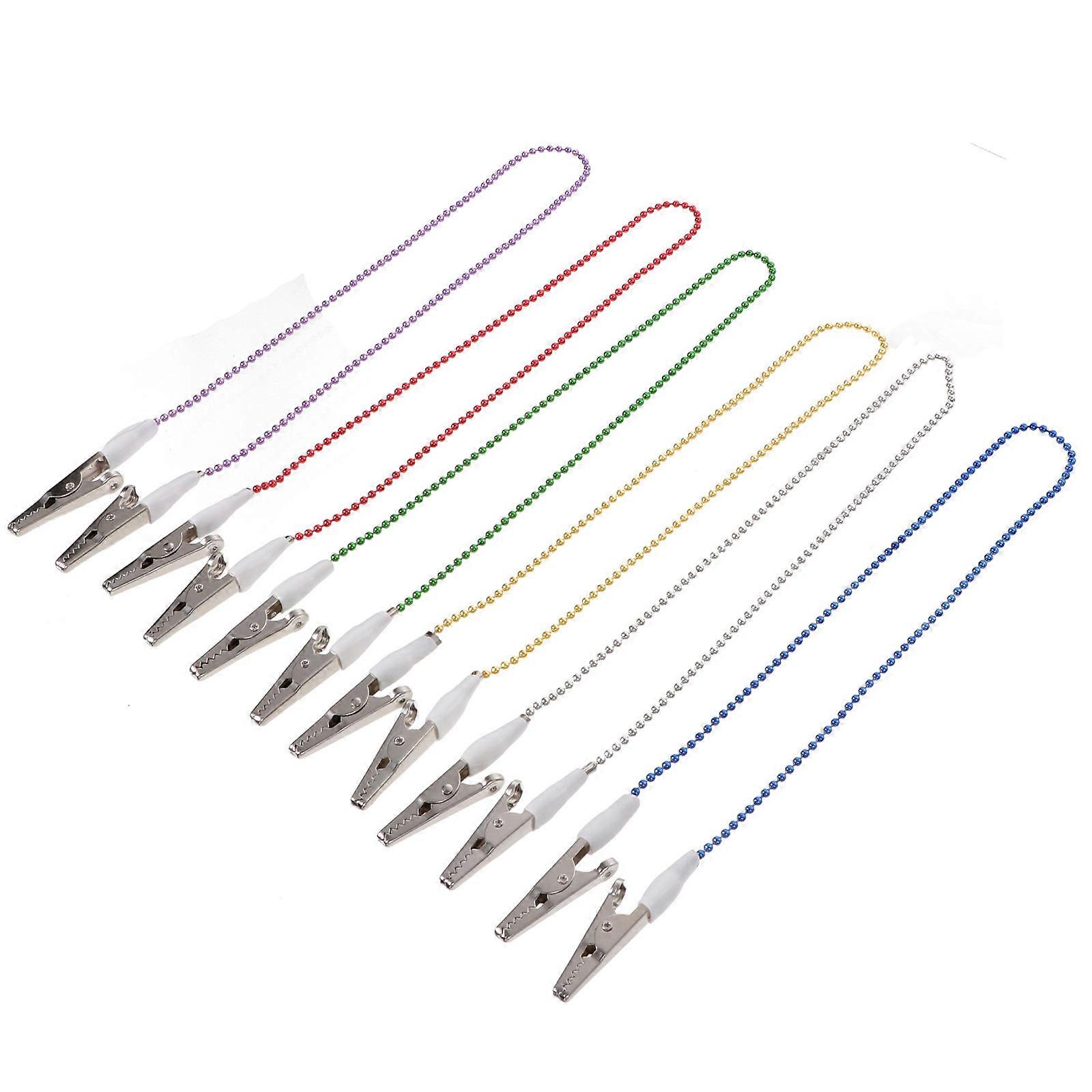 Durable Metal Napkin Clips with Flexible Chain for Scarf Use 6pcs Assorted Color