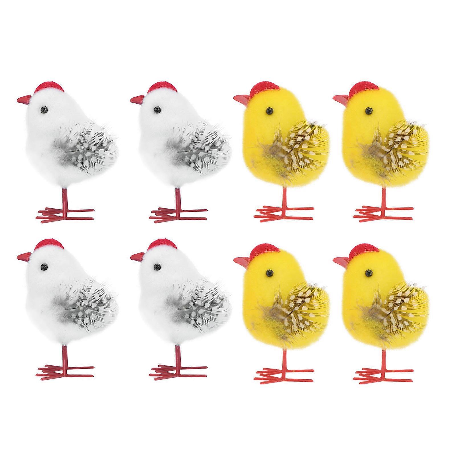 Artificial Chicken Decorative Chicken Model Doors Easter Chick Shape Bubble Billet 8Pcs