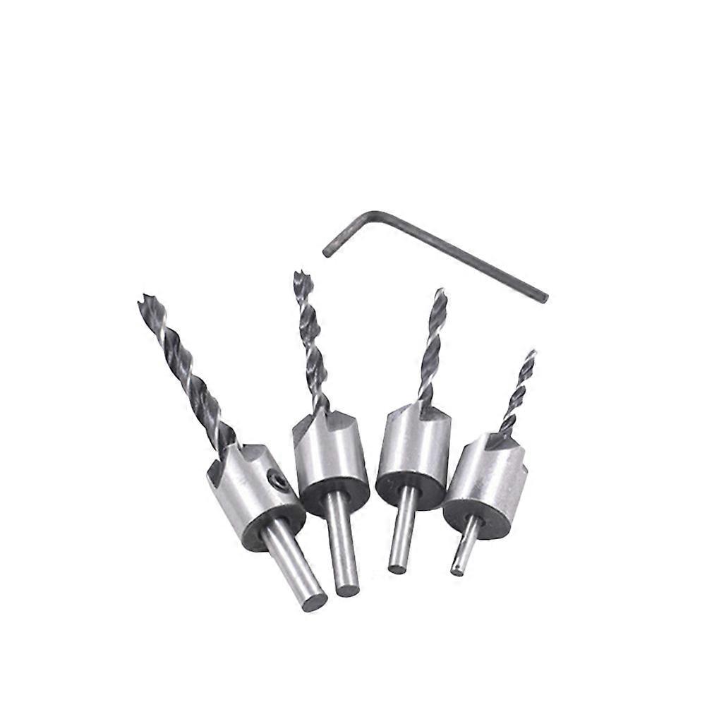 High Speed Steel Drill Bit Set for Wood Metal Plastic with Coating Treatment Last Longer 4 Pieces