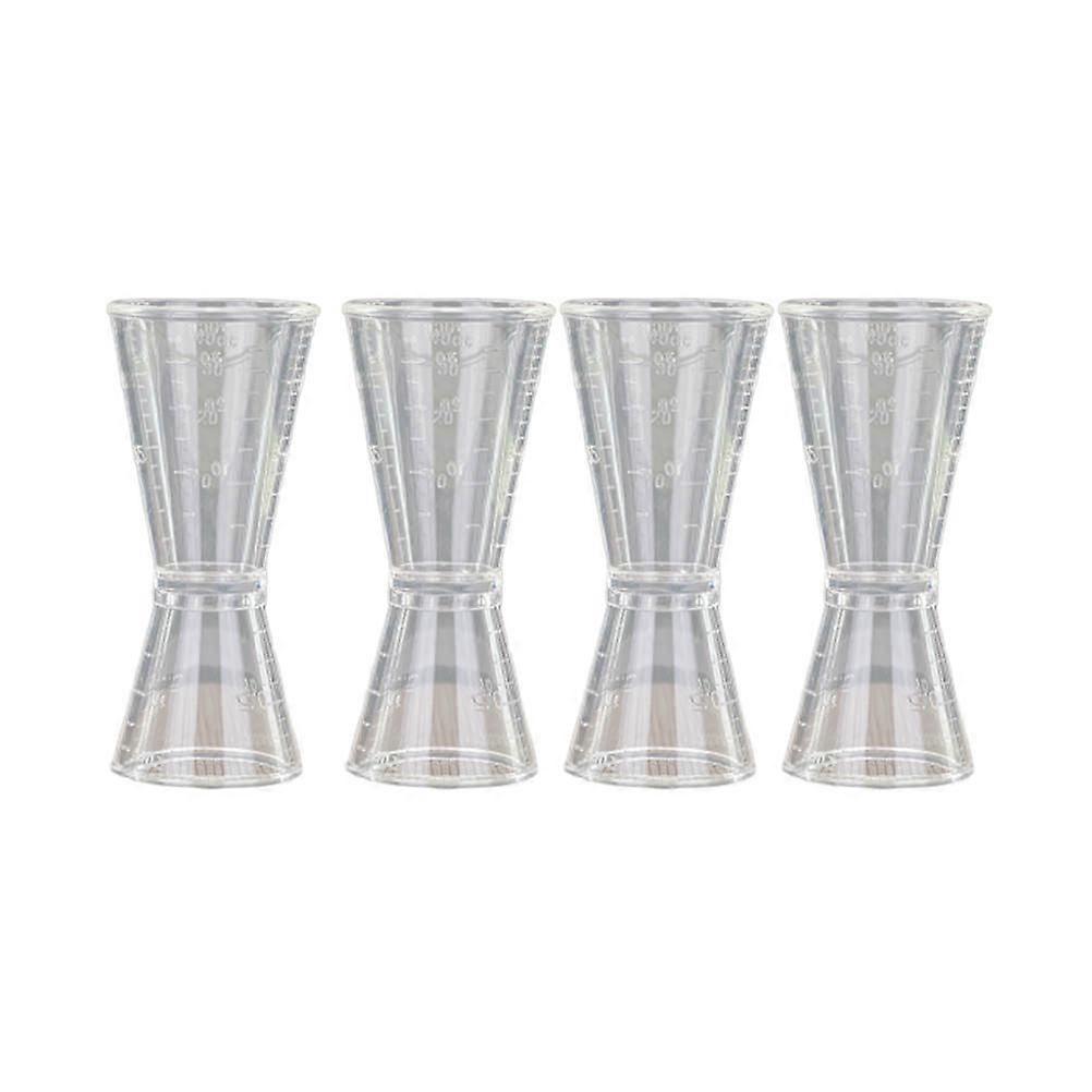 Transparent Reusable Measuring Cup for Bar Use Doublehead Ounce Wine Device with Fine Graduations 4pcs Set