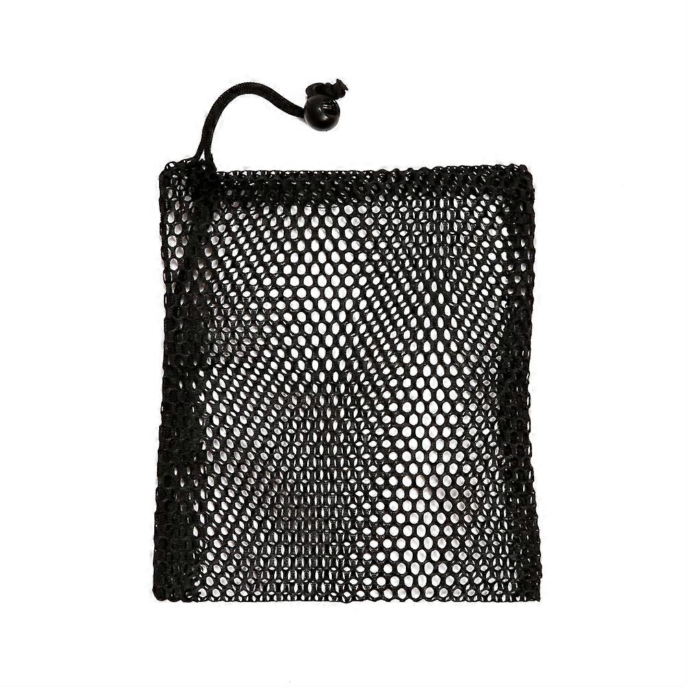 Tennis Bag Heavy Duty Mesh Bags Black Durable For Ball Storage Drawstring Closure Large Size Could Carry 50pcs Balls 3Pcs