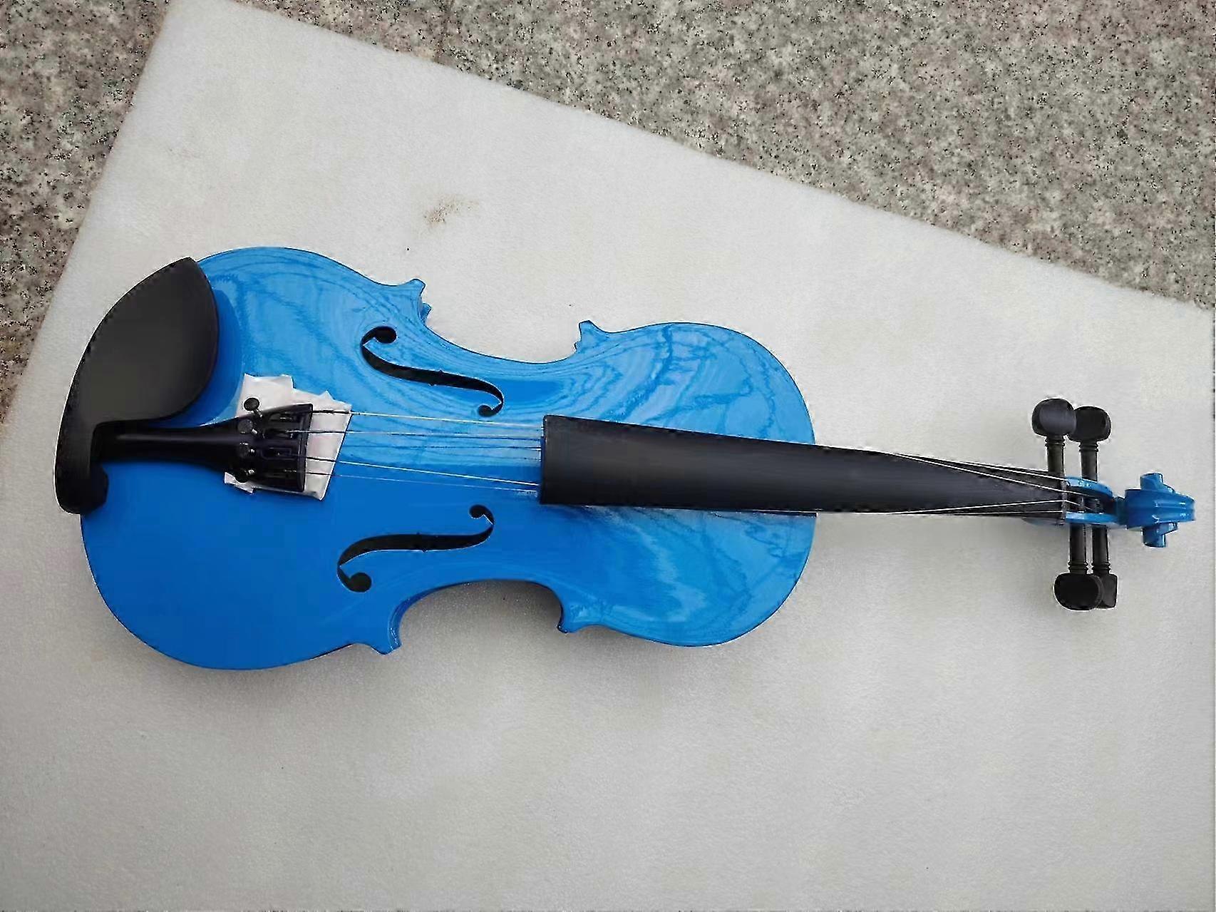 2025 Student acoustic violin full 3/4 maple spruce with bow rosin blue
