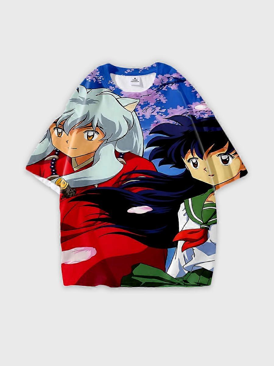 T-shirt round neck Role Pattern loose short sleeve D1307