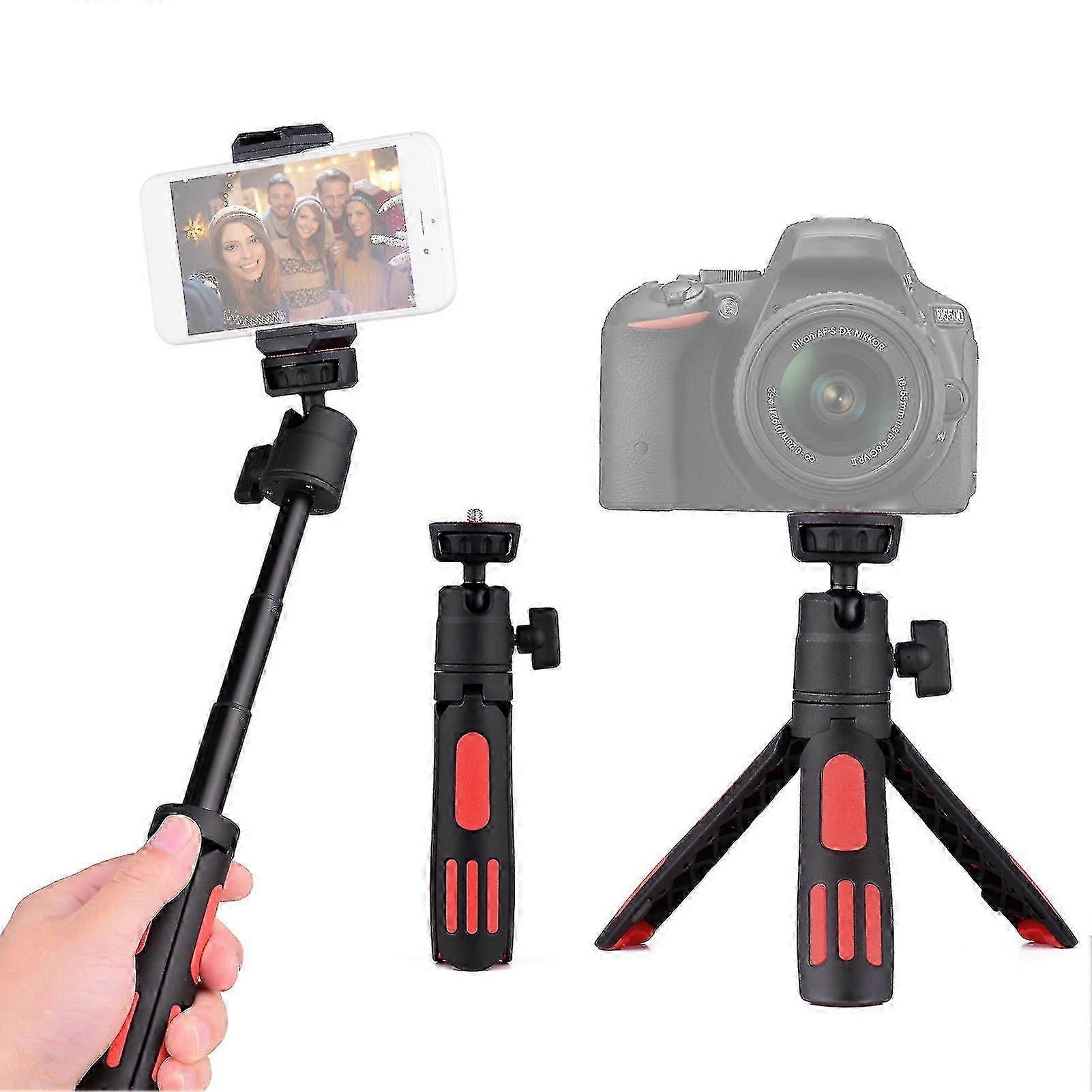 Andoer M12 Portable Mini Tripod 3 Sections Extendable With Rotatable Ball Head Phone Clip 1/4 Inch Screw For Camera Smartphone Liv SZRH A-W