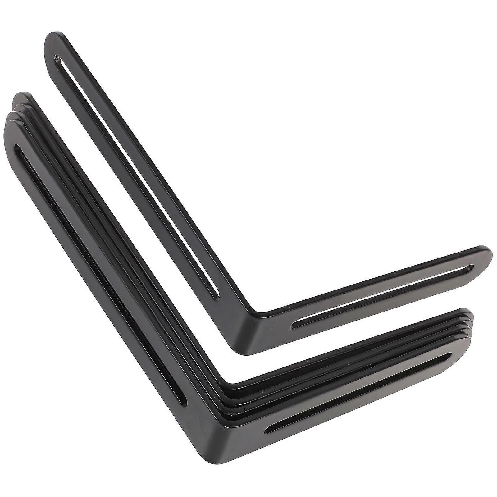 4pcs Adjustable Right Angle Brackets L-shape Corner Brace with Slot for Bookshelf Board