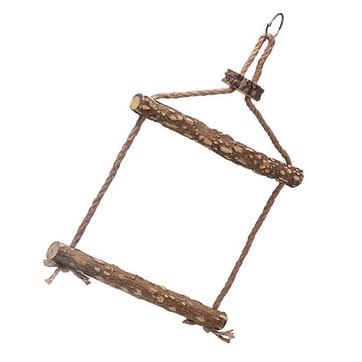 Swing toy parrot bird bridge bird swing made of wood parrot stand bird swing toy parrot hanging toy chew toy parrot cage wooden medium and large