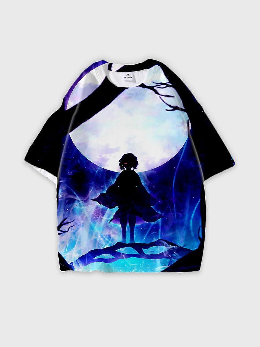 T-shirt round neck Character Pattern loose short sleeve P393