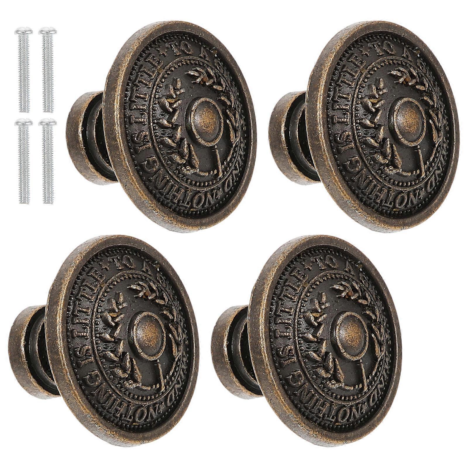 Vintage Drawer Pulls Dresser Pulls Furniture Metal Pulls Compact Size Simple Lines 4Pcs