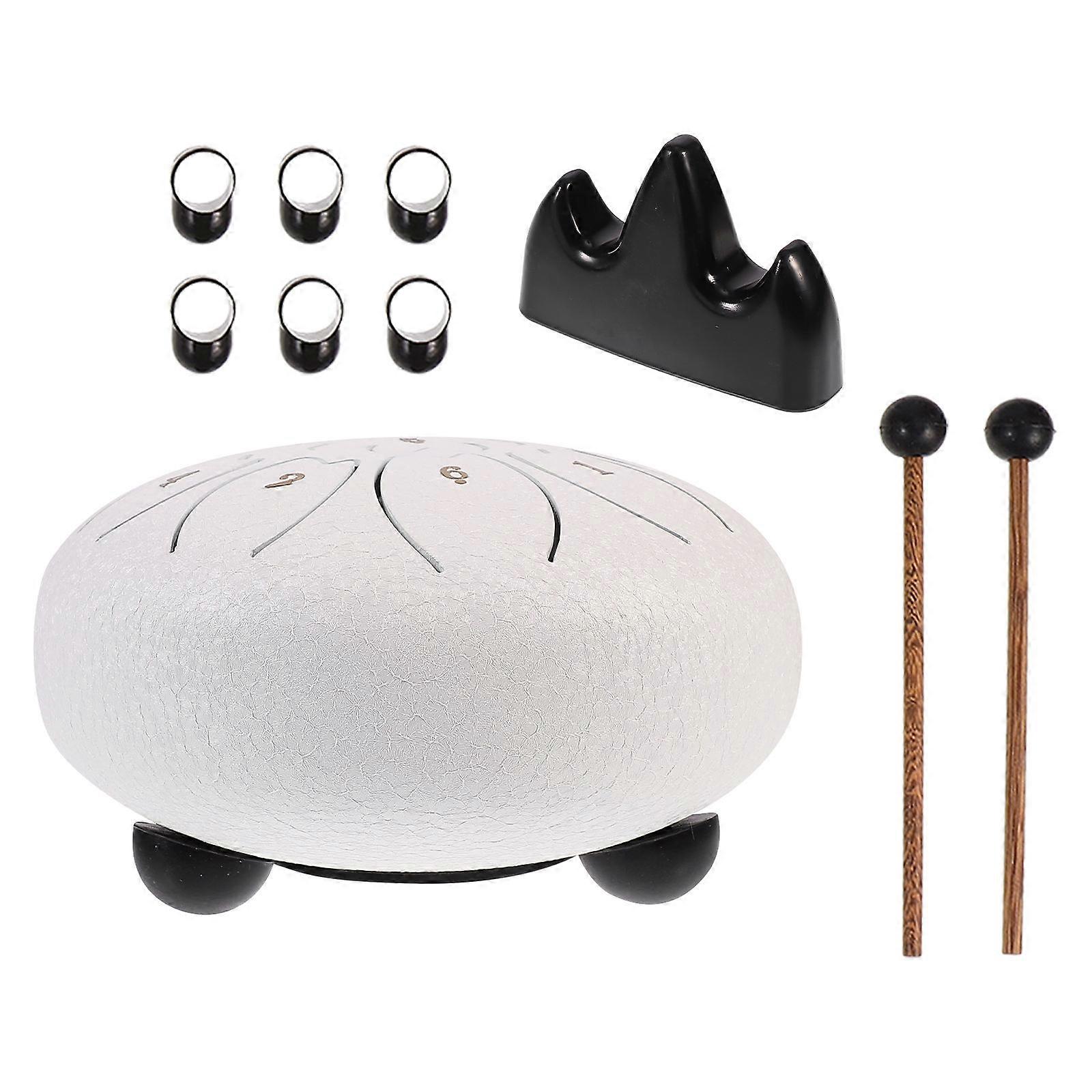 Ethereal Suit Hand Drum Kit White Carbon Steel Alloy Percussion Instrument