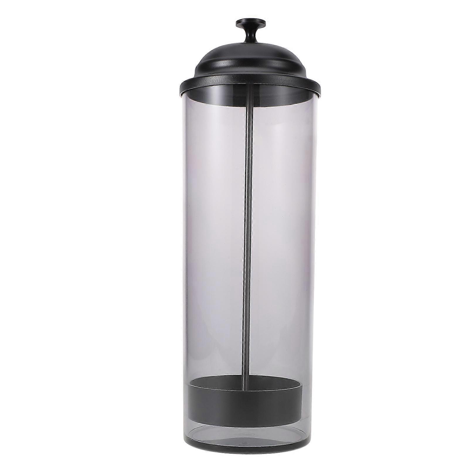 Grey Straw Dispenser for Counter Compact Size Storage Bucket for Females 7.5 x 4.3 Inches