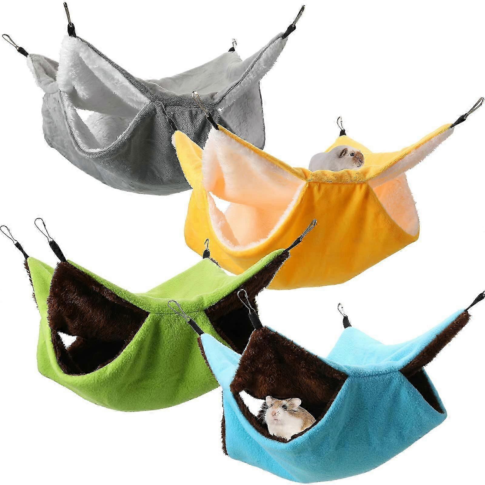 Cosy Rat Hammock Set - 4-Piece Double Layer Small Pet Bed