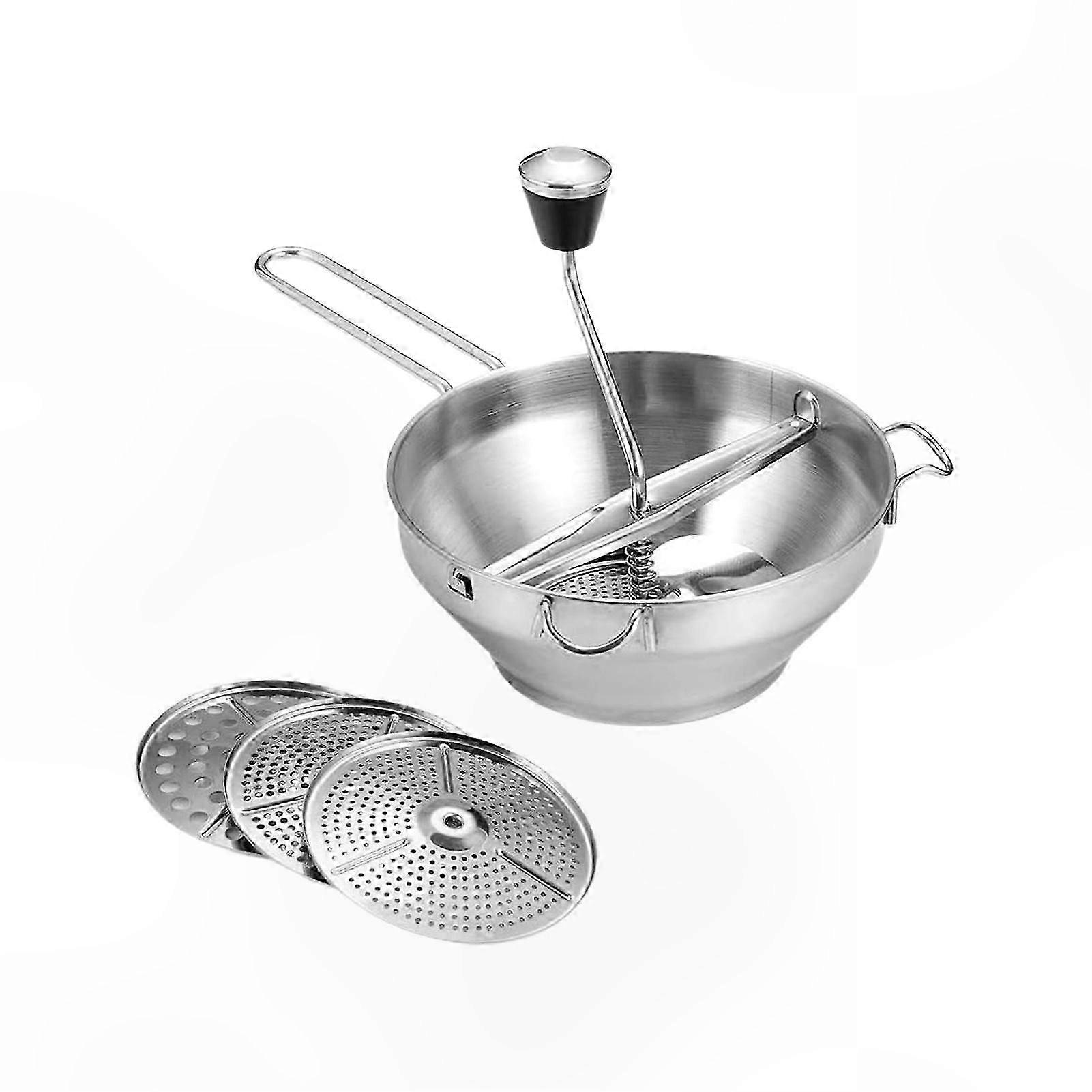 Stainless Steel Potato Grinder with Ergonomic Long Handle and 360 Rotation for Effortless Food Preparation