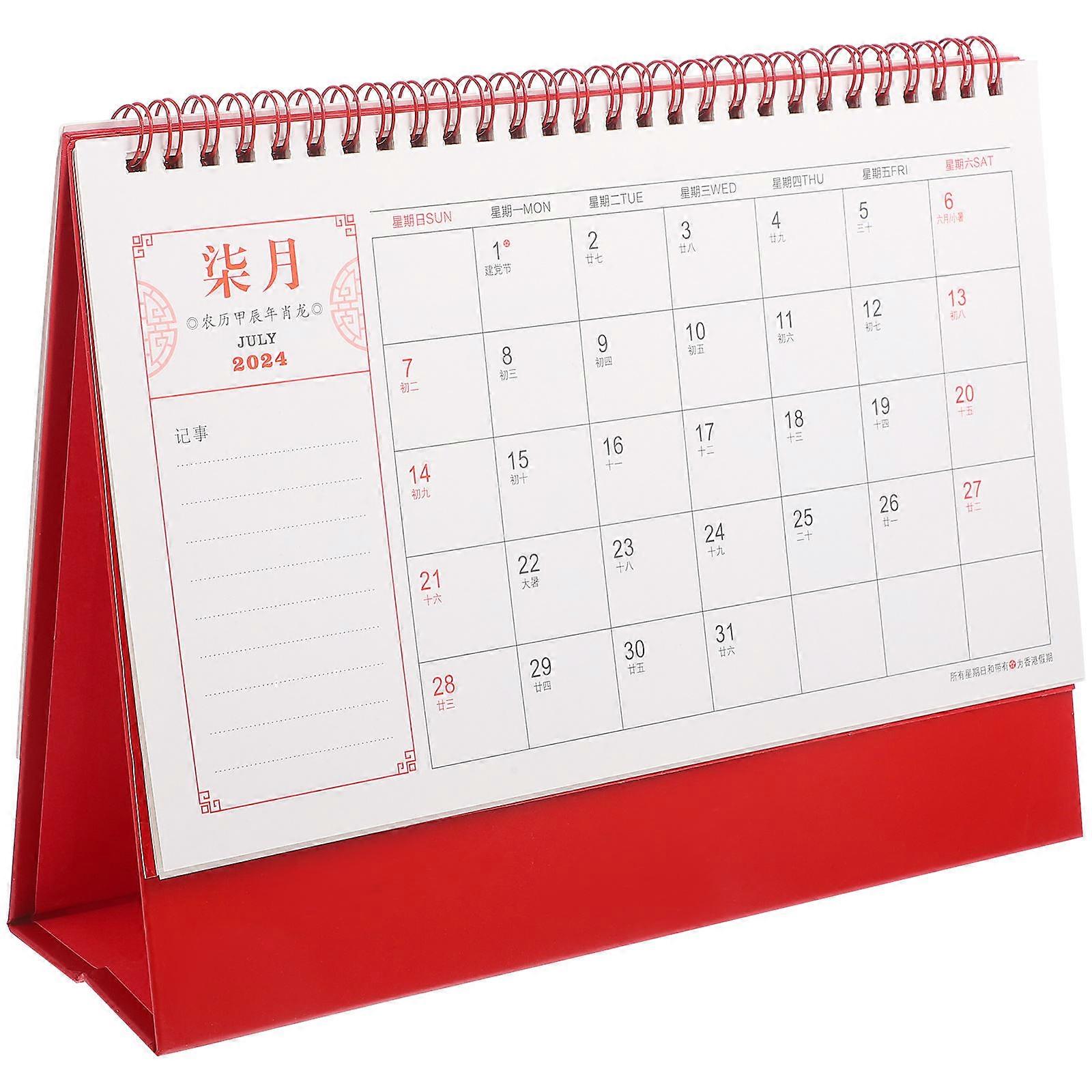 Desk Calendars Classic Design Table Calendar Students Paper 10×7.6×3.3in Marking Important Dates 1Pack
