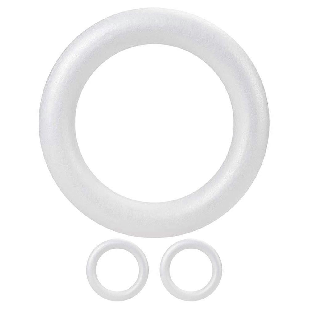 White Foam Wreath Rings for DIY Crafts and Decorations Versatile Lightweight Ideal for Wreath Making 3 Pieces