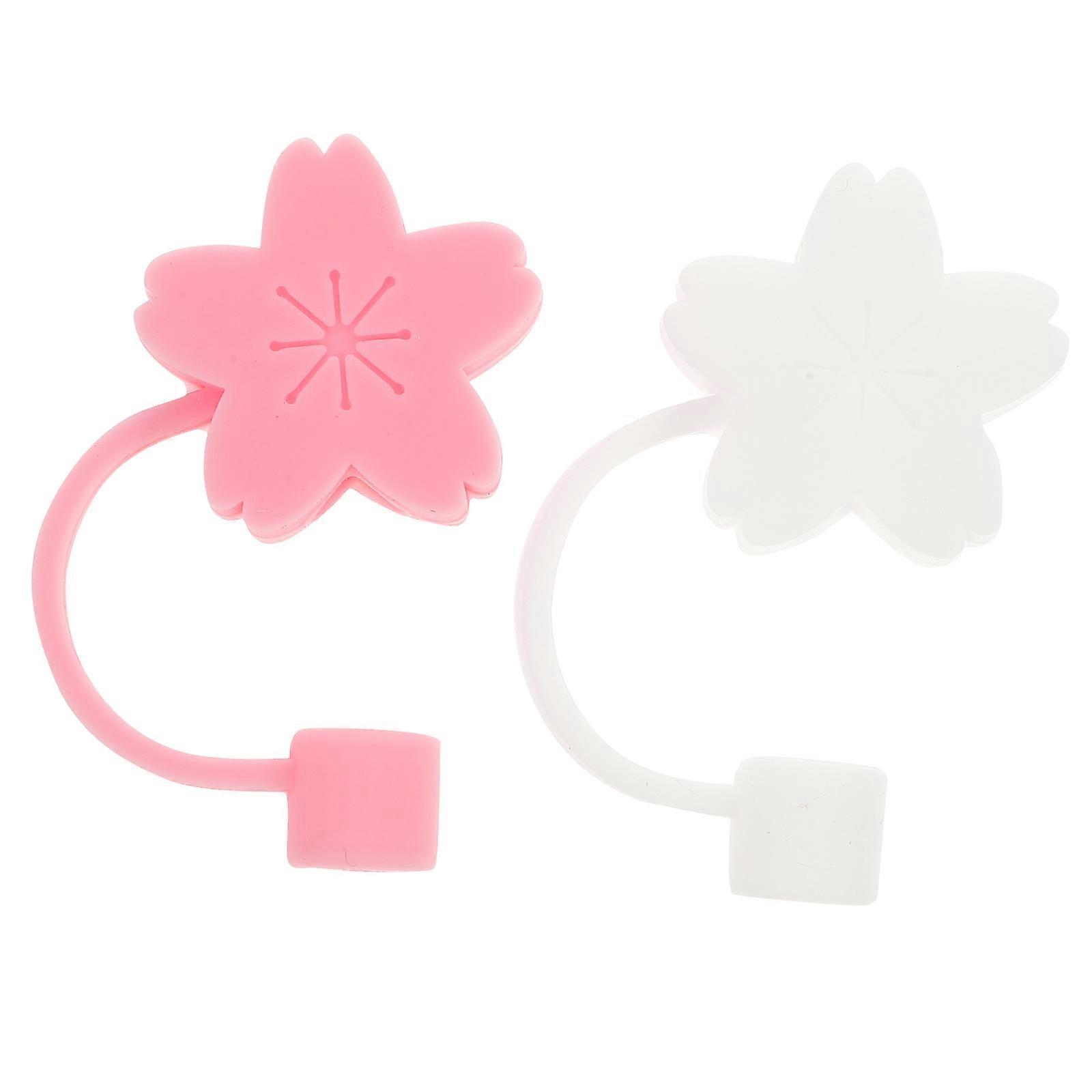 Cute Straw Plug with Reusable Silicone Design for Drinking Straws 2 Pieces Assorted Color