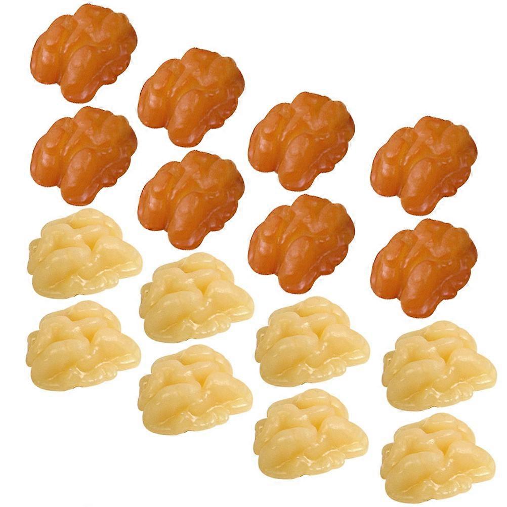 18pcs Lifelike Artificial Walnut Kernels Decor Food Models for Photography Props Realistic Faux Nuts Home Decorations