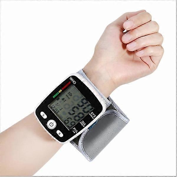USB Rechargeable Wrist Blood Pressure Monitor with Voice Prompt and Large Display