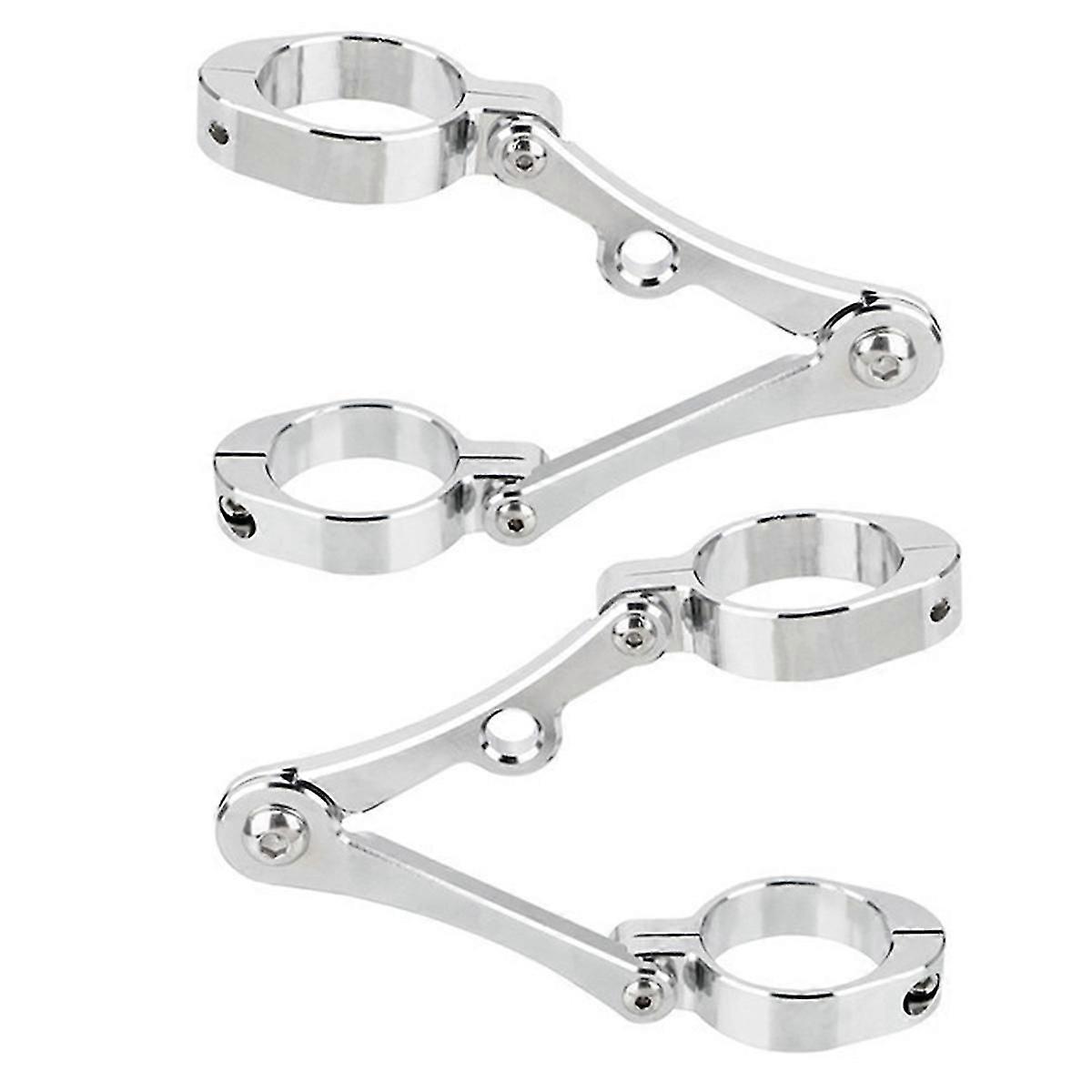 Motorcycle Universal Headlight Bracket Mount Clamp Silver