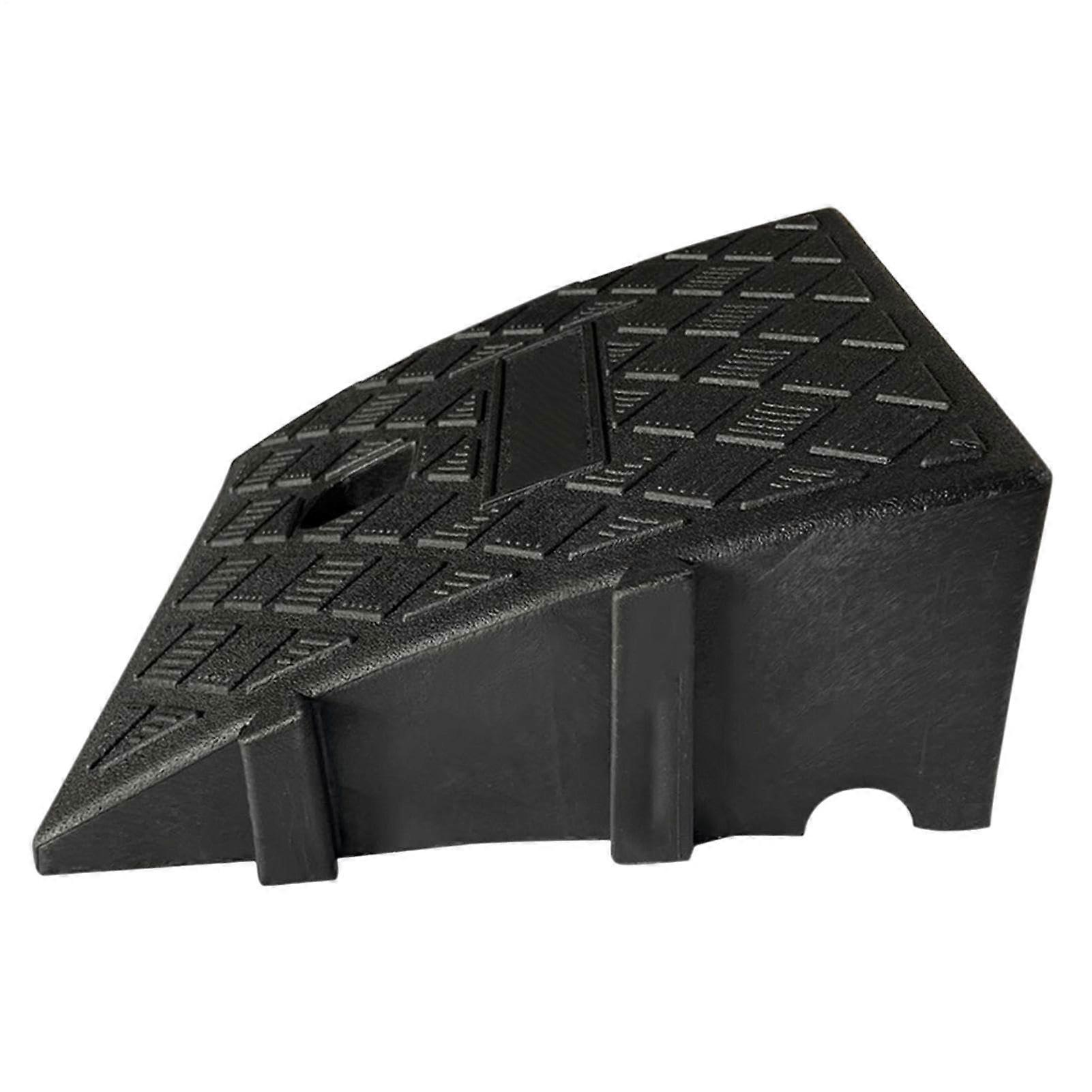 Portable curb ramp – robust PVC driveway ramp lightweight threshold ramp, black, 25 * 27 * 7cm