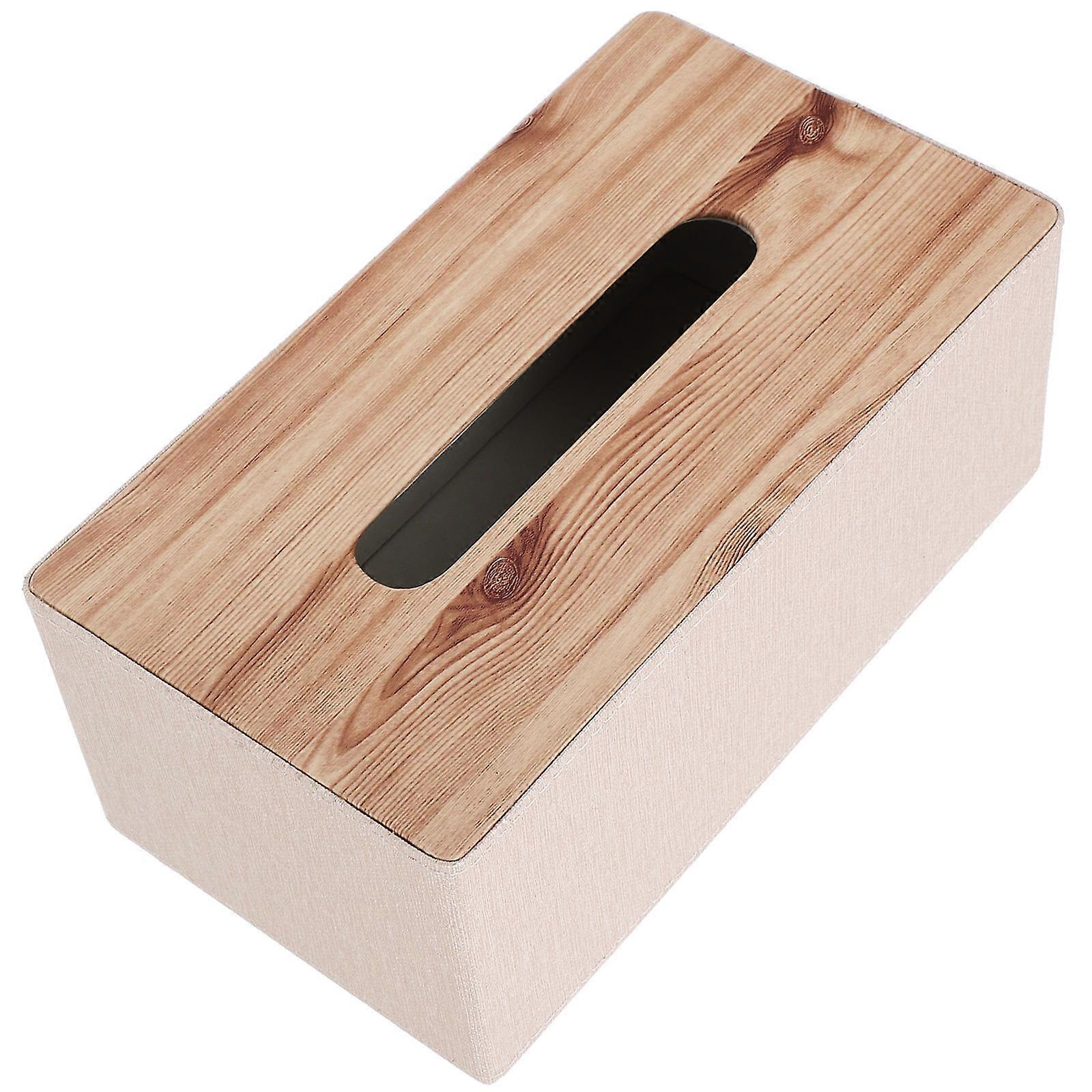 Rectangular Tissue Box Cover Large Capacity Napkin Holder Smooth Surface Elegant Texture Home Bathroom Living Decor