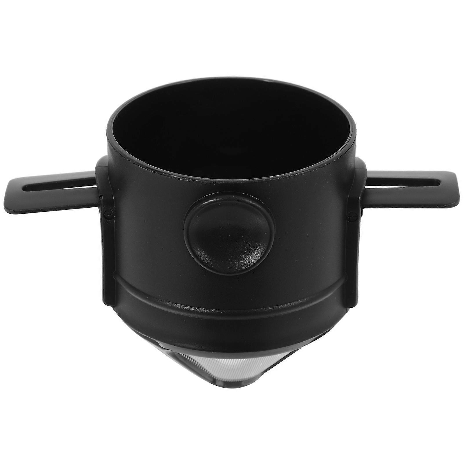 Stainless Steel Coffee Filter Funnel with Fine Mesh for Drip Coffee Maker Black Double Layer Collapsible Design 7.87 x 3.15 inches
