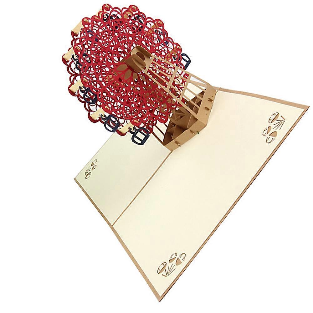 Up Greeting Card for Expressing Wishes Brown Specialty Paper Handcrafted 5.9 x 5.9 inch