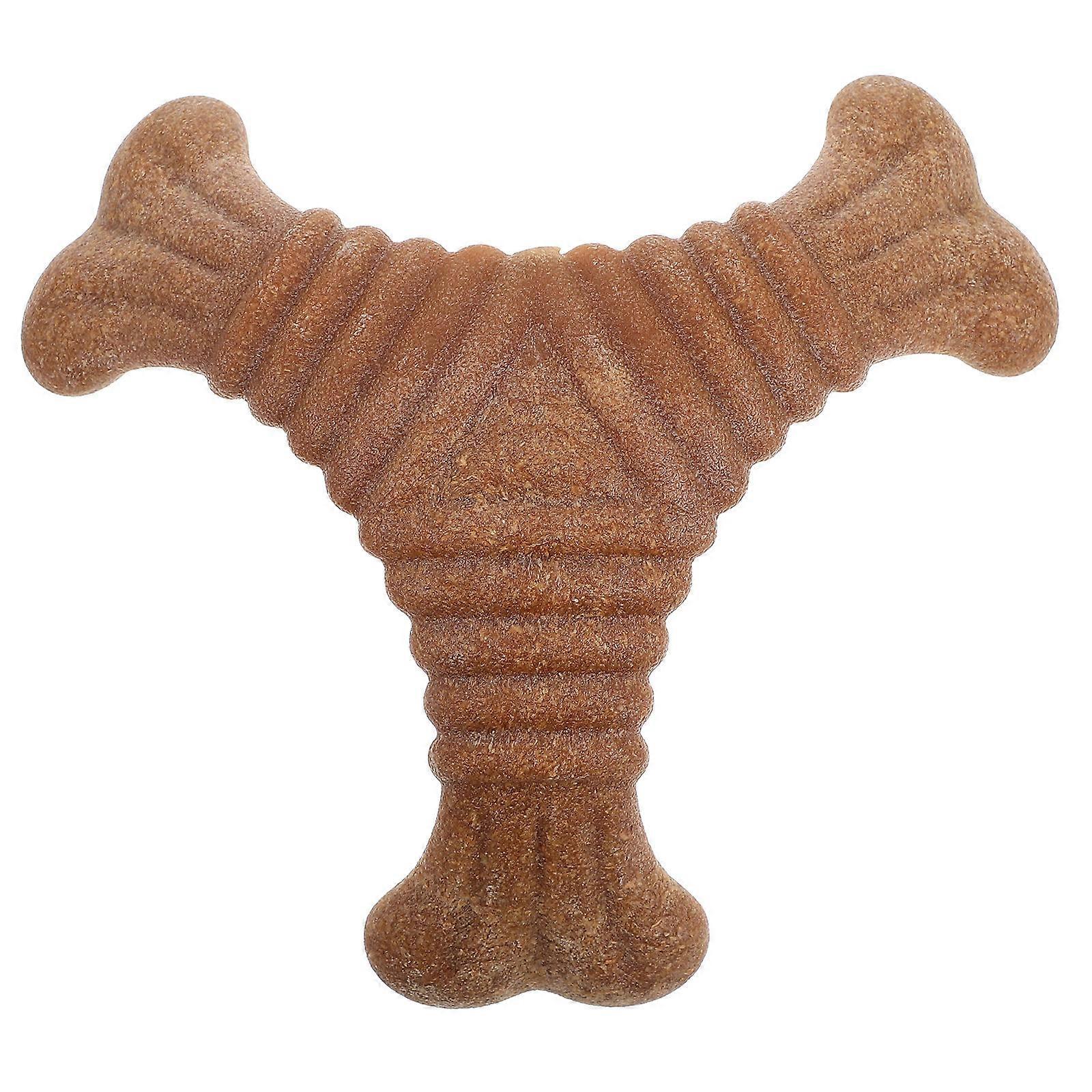 Interactive Chew Toy for Pet Use Made of Nylon Brown Color Helps Clean Teeth and Grind 6.5 inches