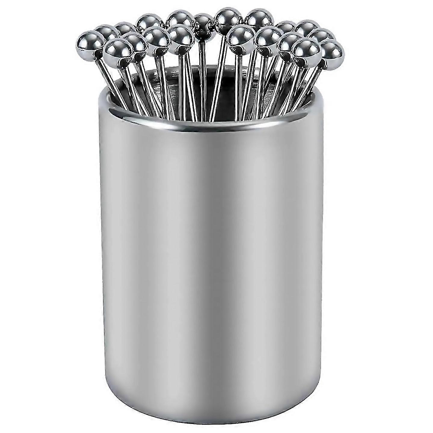 For 20pcs Metal Cocktail Picks With Holder Kit