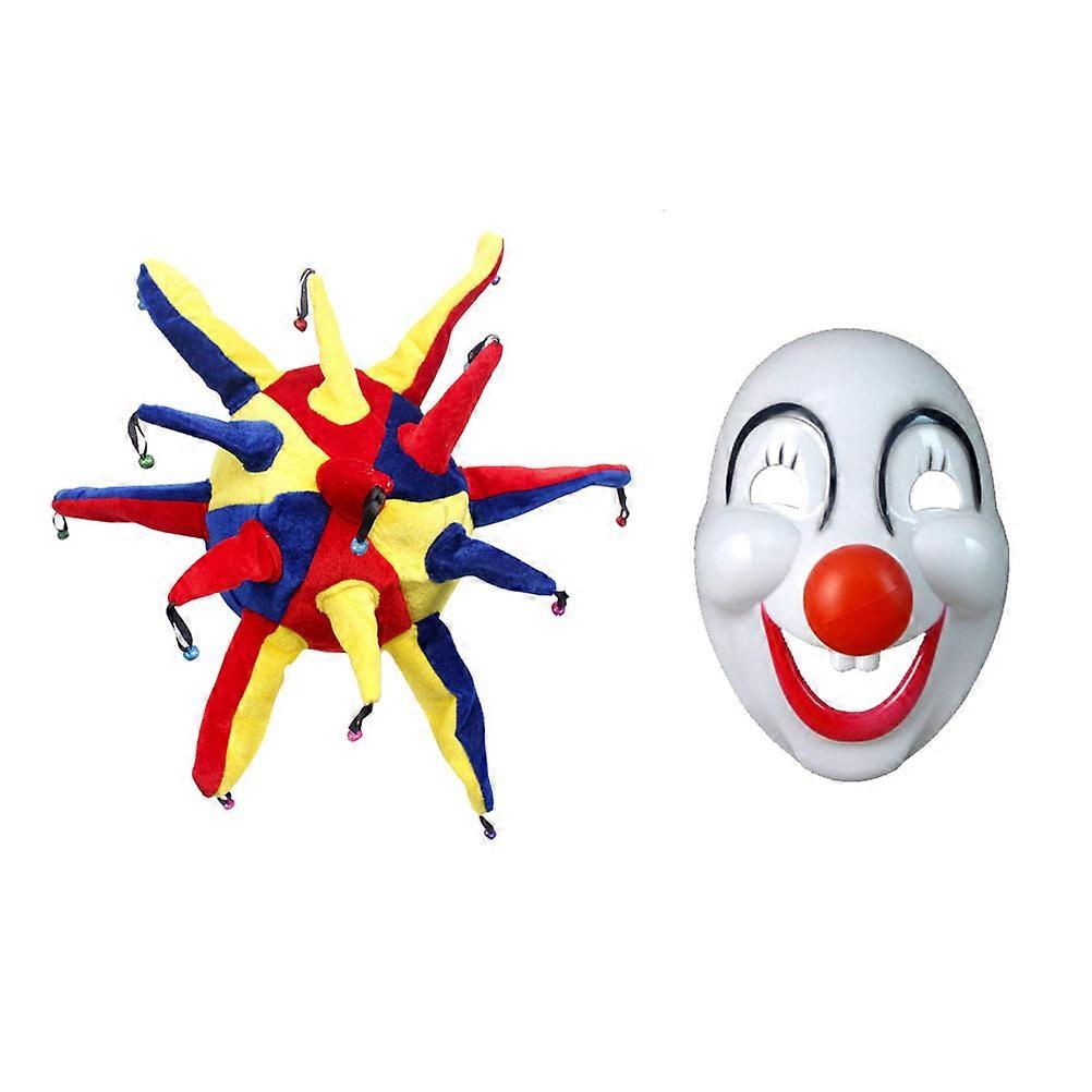 Creative Clown Set For Adults Dress-up Kit Assorted Color 2Pcs Fun Performance Costumes For Carnival