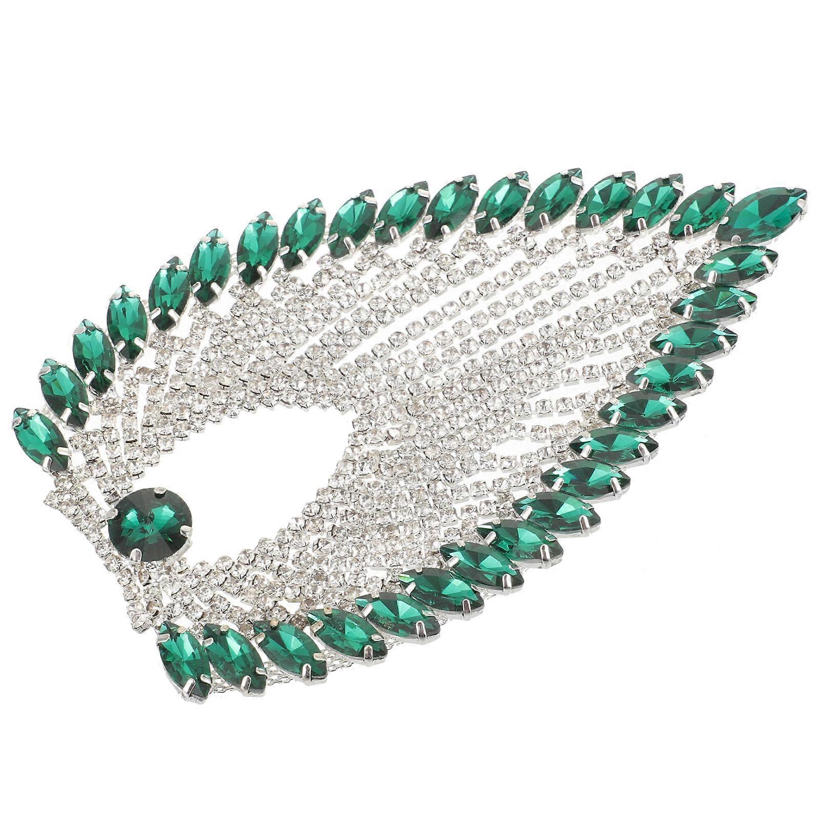 Crystal Appliques Handbag Decorative Patches For DIY Projects Elegant Green Design 1 Pcs