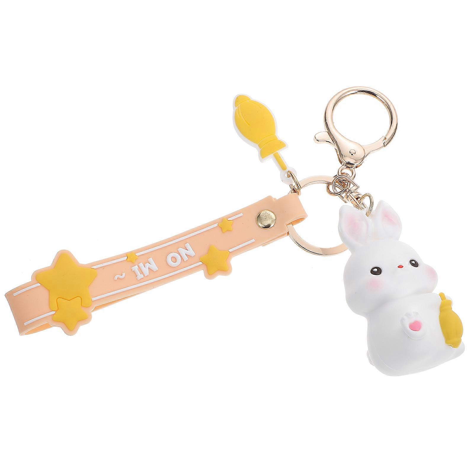 Unique Rabbit Keychain Bag Accessory Cute Design For Daily Use Easter Celebration 8.25X1.57X1.57in 1Set