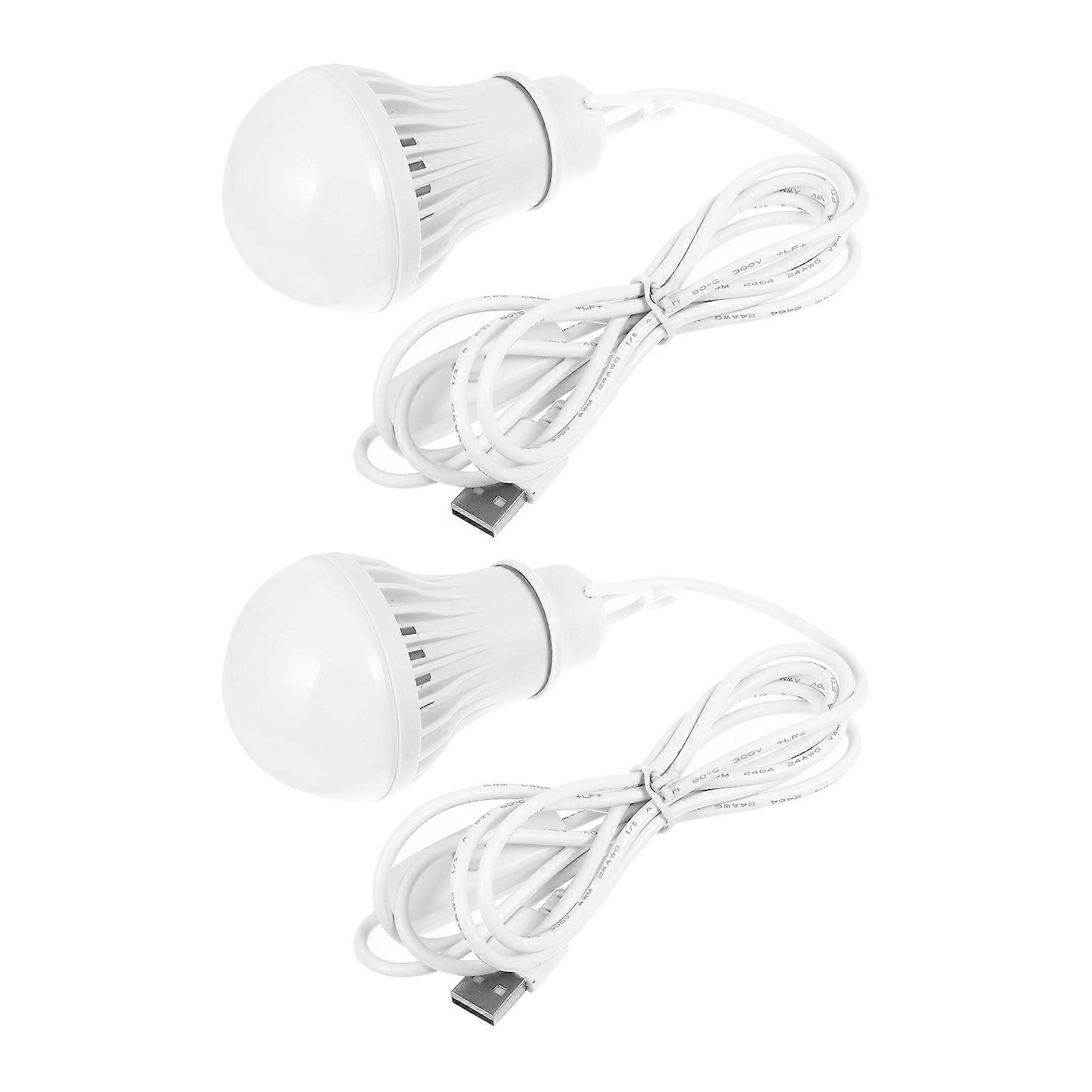 2pcs 5W USB Light Bulb Portable Camping Lamp Illumination Accessory