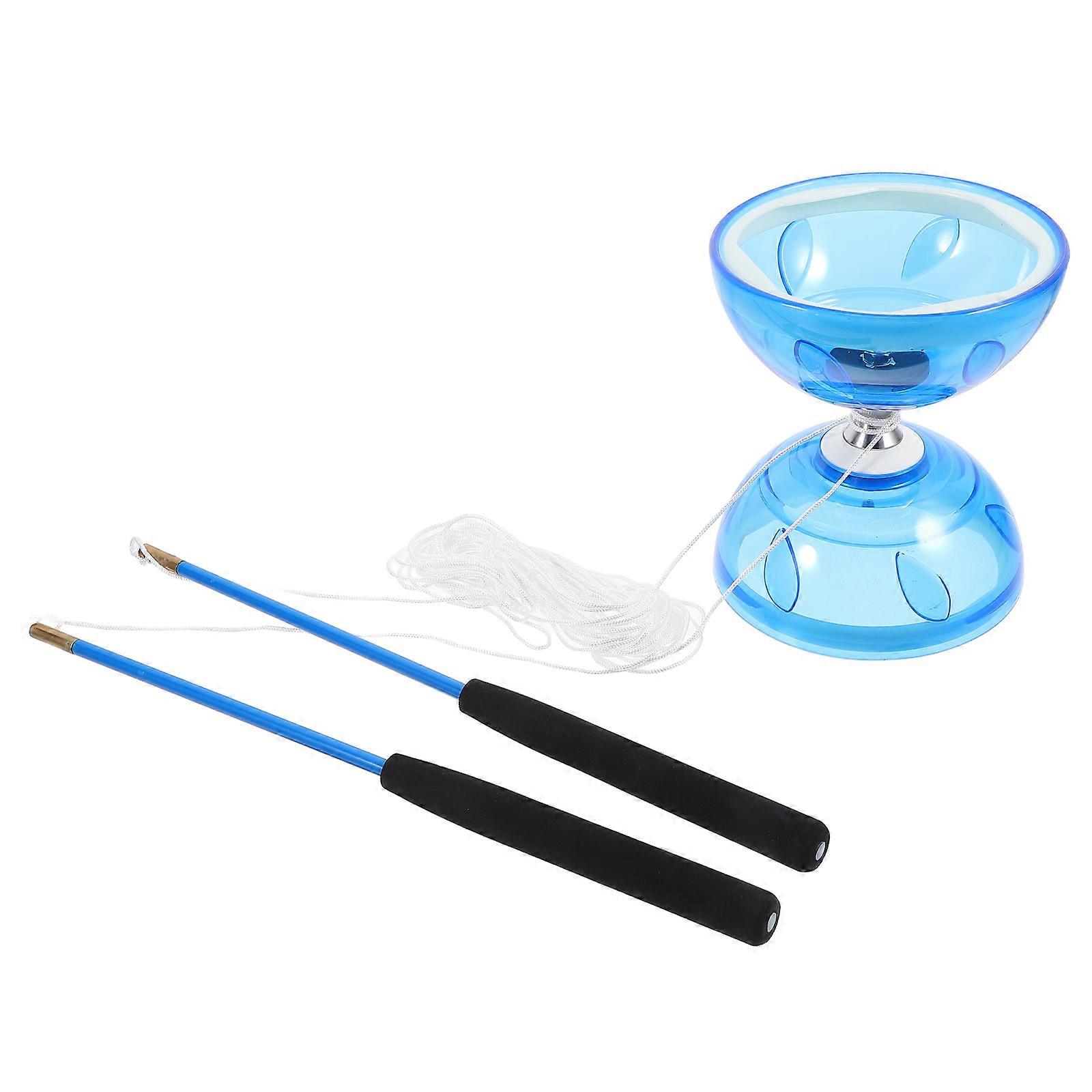 Blue Rubber Diabolo for Playing Constructed with High Grade Material One Way Axle with Bearings 1 Set