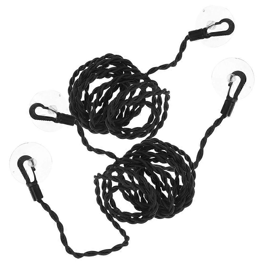 Black Elastic Clothesline with Hook for Home Use Perfect for Travel Camping and Picnic 2pcs
